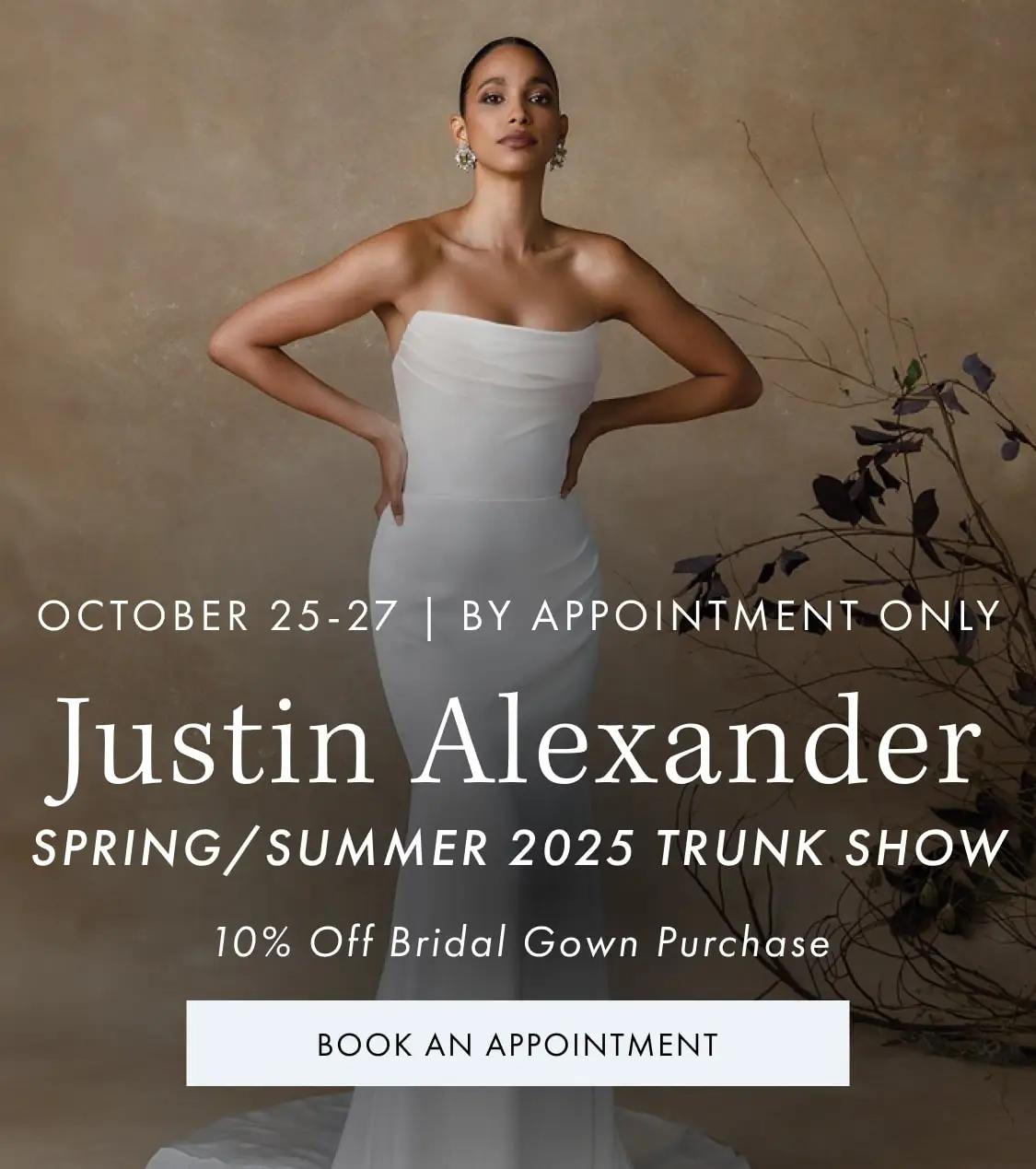 Justin Alexander Trunk Show Mobile Banner